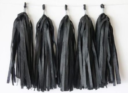 Black Tissue Tassel Garland